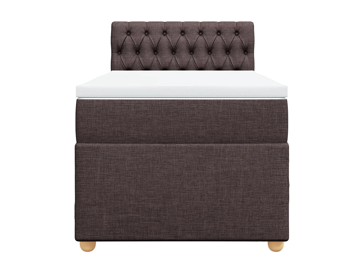 Boxspringbett mit Matratze Dunkelbraun 100x200 cm Stoff