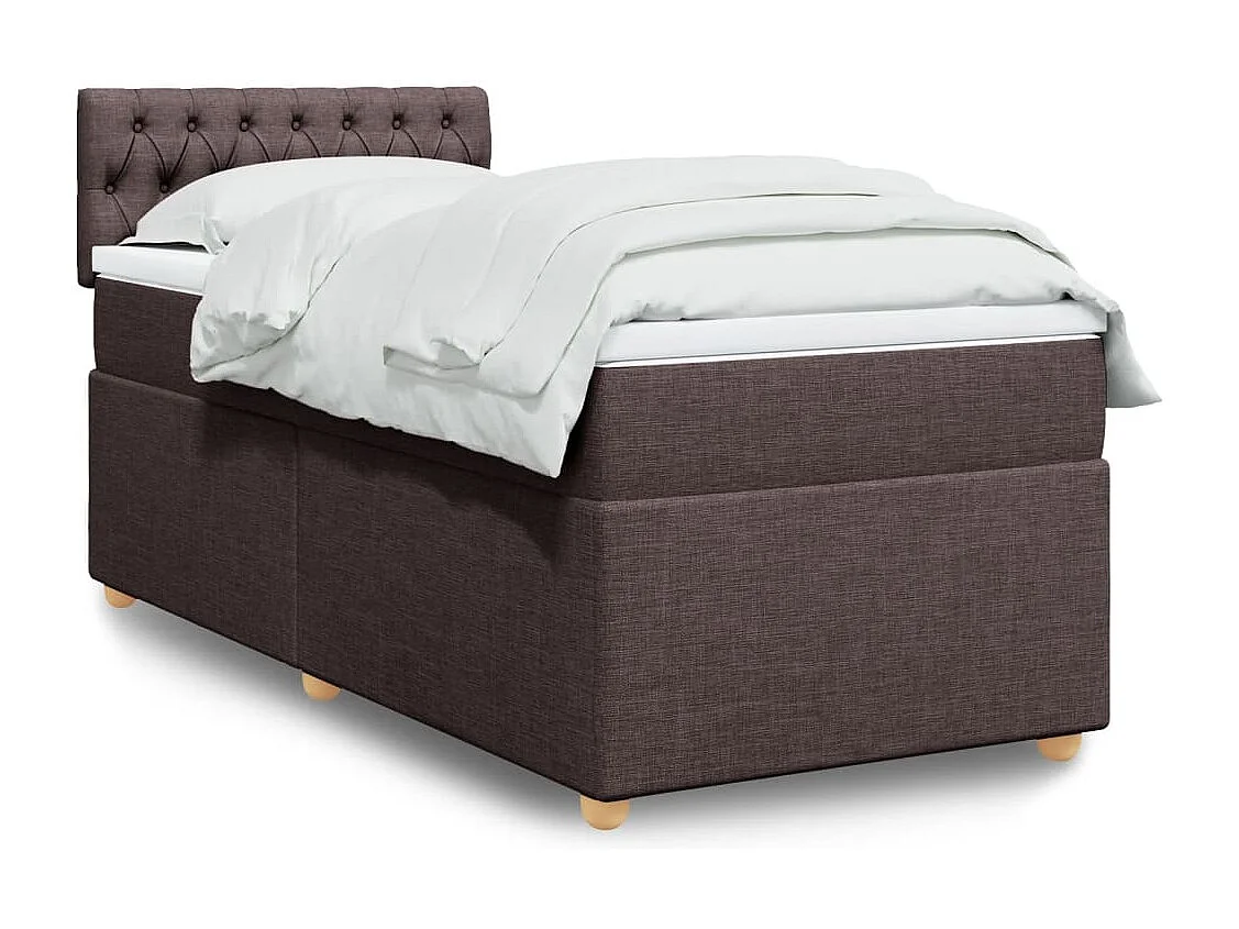 Boxspringbett mit Matratze Dunkelbraun 100x200 cm Stoff