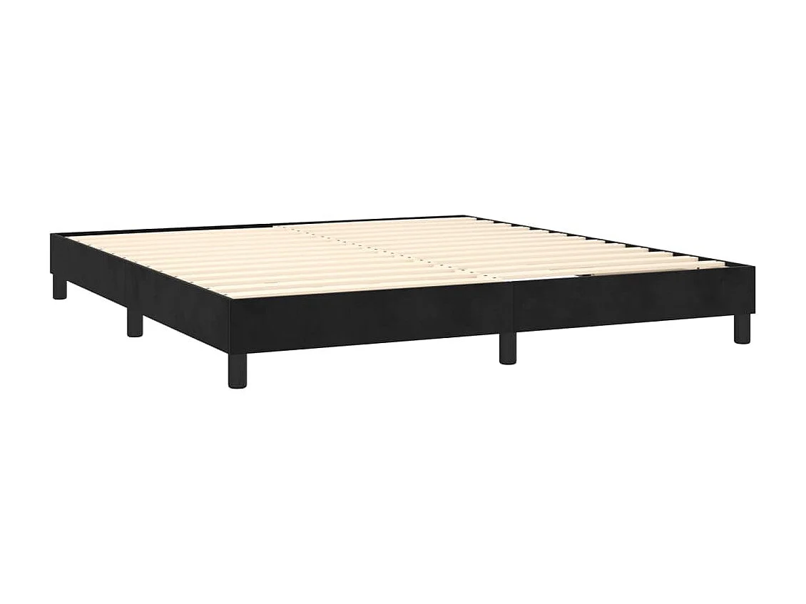Cama com molas/colchão 160x200 cm veludo preto