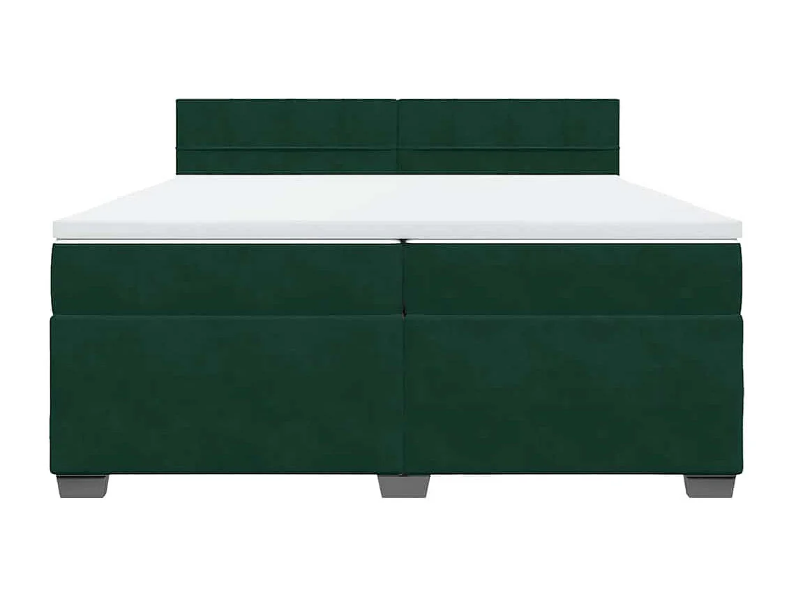 Sommier à lattes de lit et matelas Vert foncé 200x200cm Velours