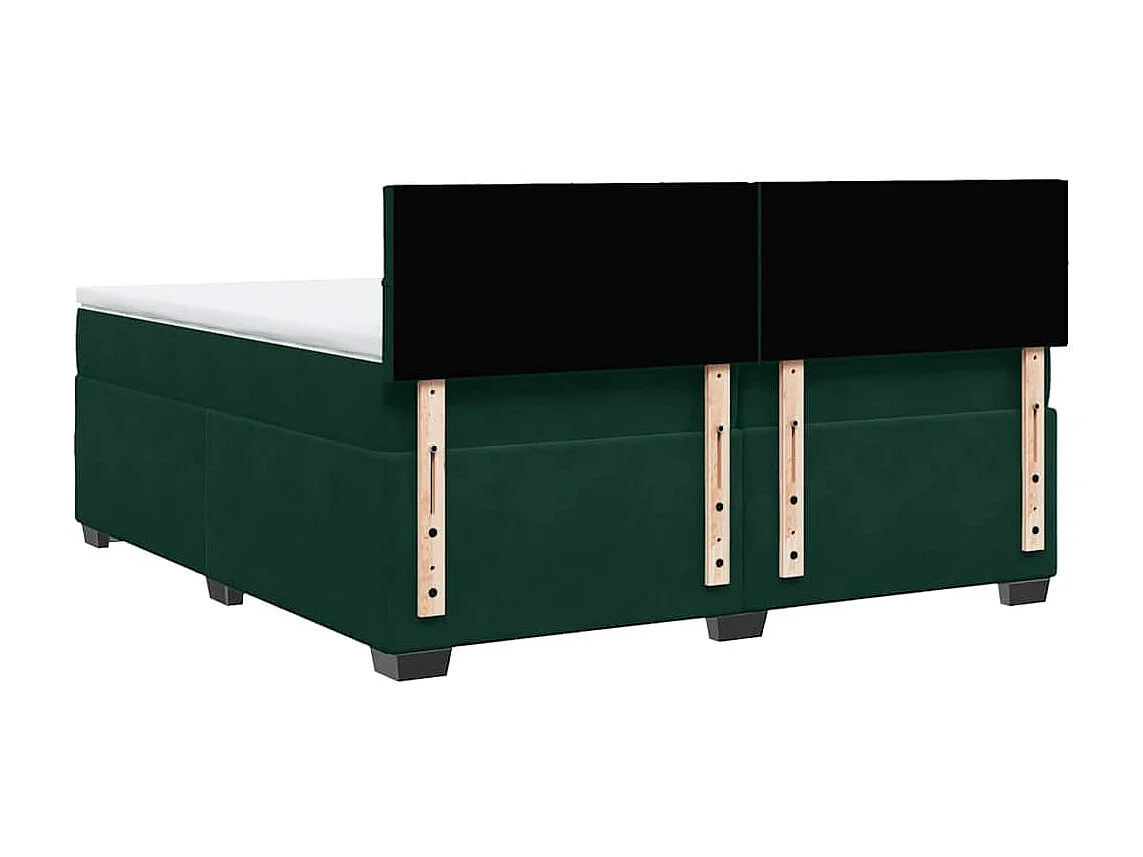 Sommier à lattes de lit et matelas Vert foncé 200x200cm Velours