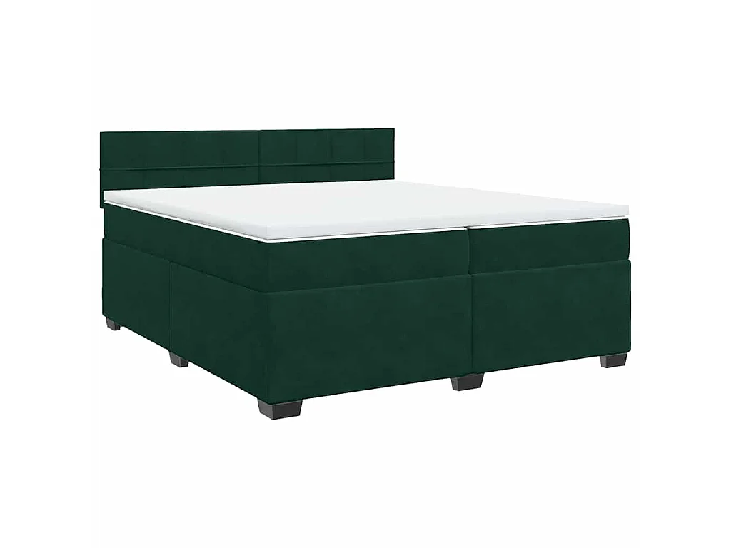 Sommier à lattes de lit et matelas Vert foncé 200x200cm Velours