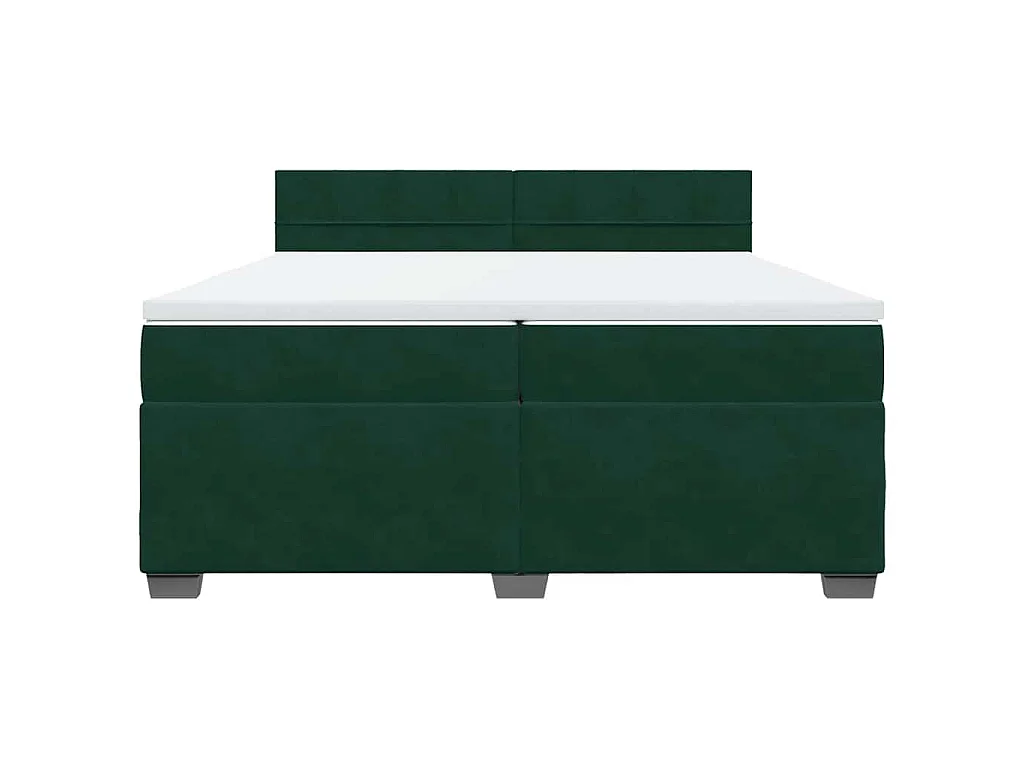Sommier à lattes de lit et matelas Vert foncé 200x200cm Velours