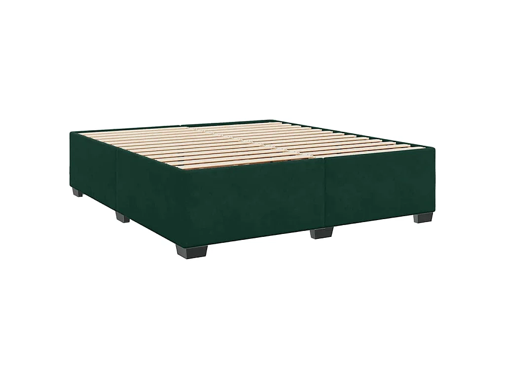Sommier à lattes de lit et matelas Vert foncé 200x200cm Velours