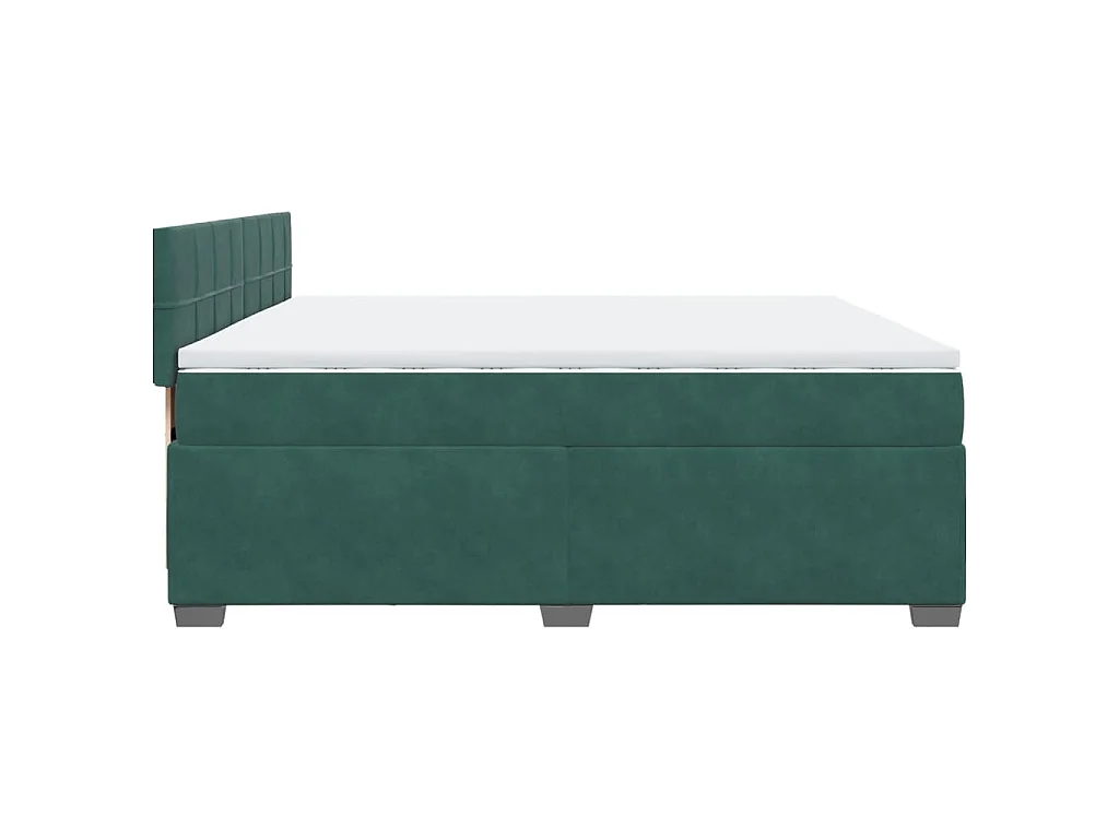 Sommier à lattes de lit et matelas Vert foncé 200x200cm Velours