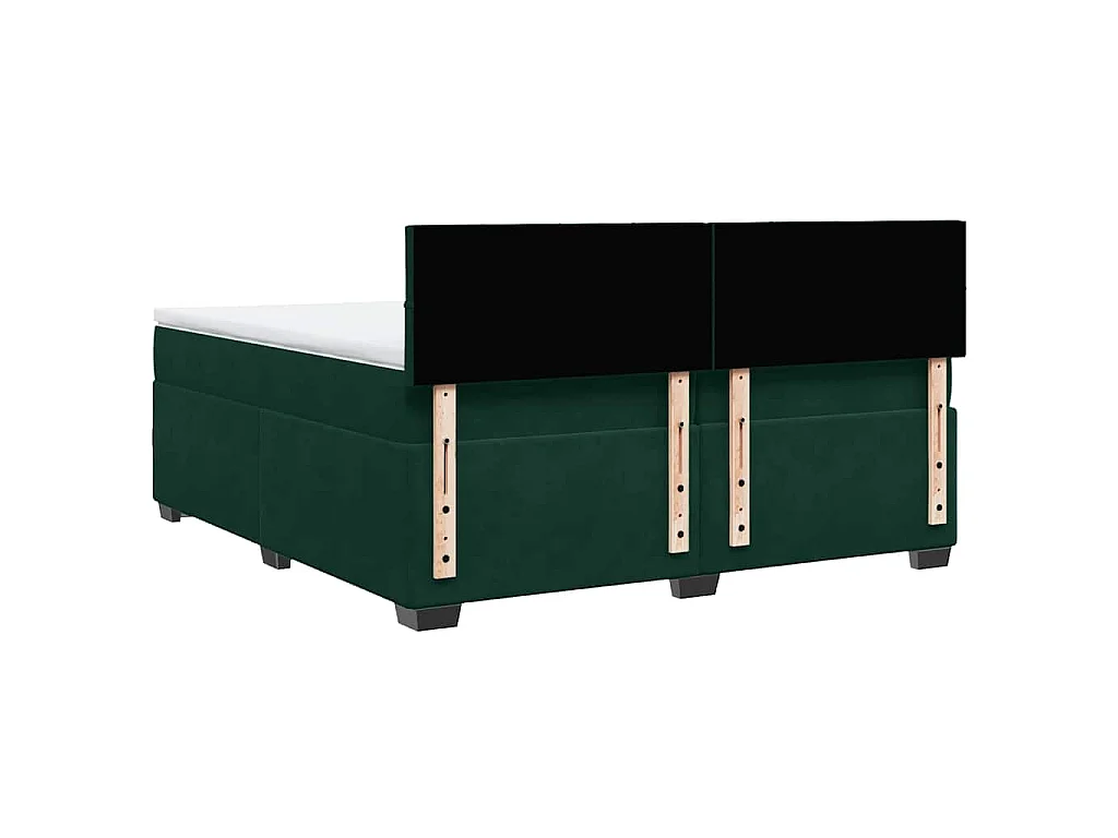 Sommier à lattes de lit et matelas Vert foncé 200x200cm Velours
