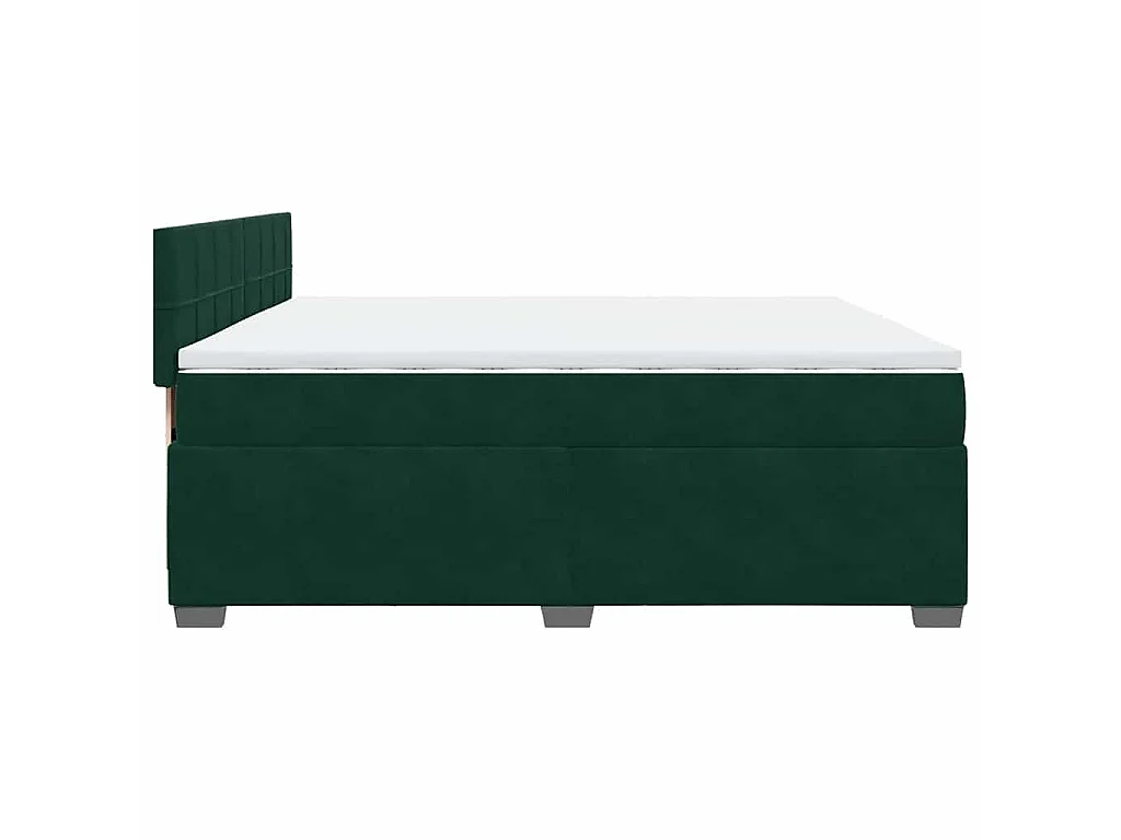Boxspring met matras fluweel donkergroen 200x200 cm