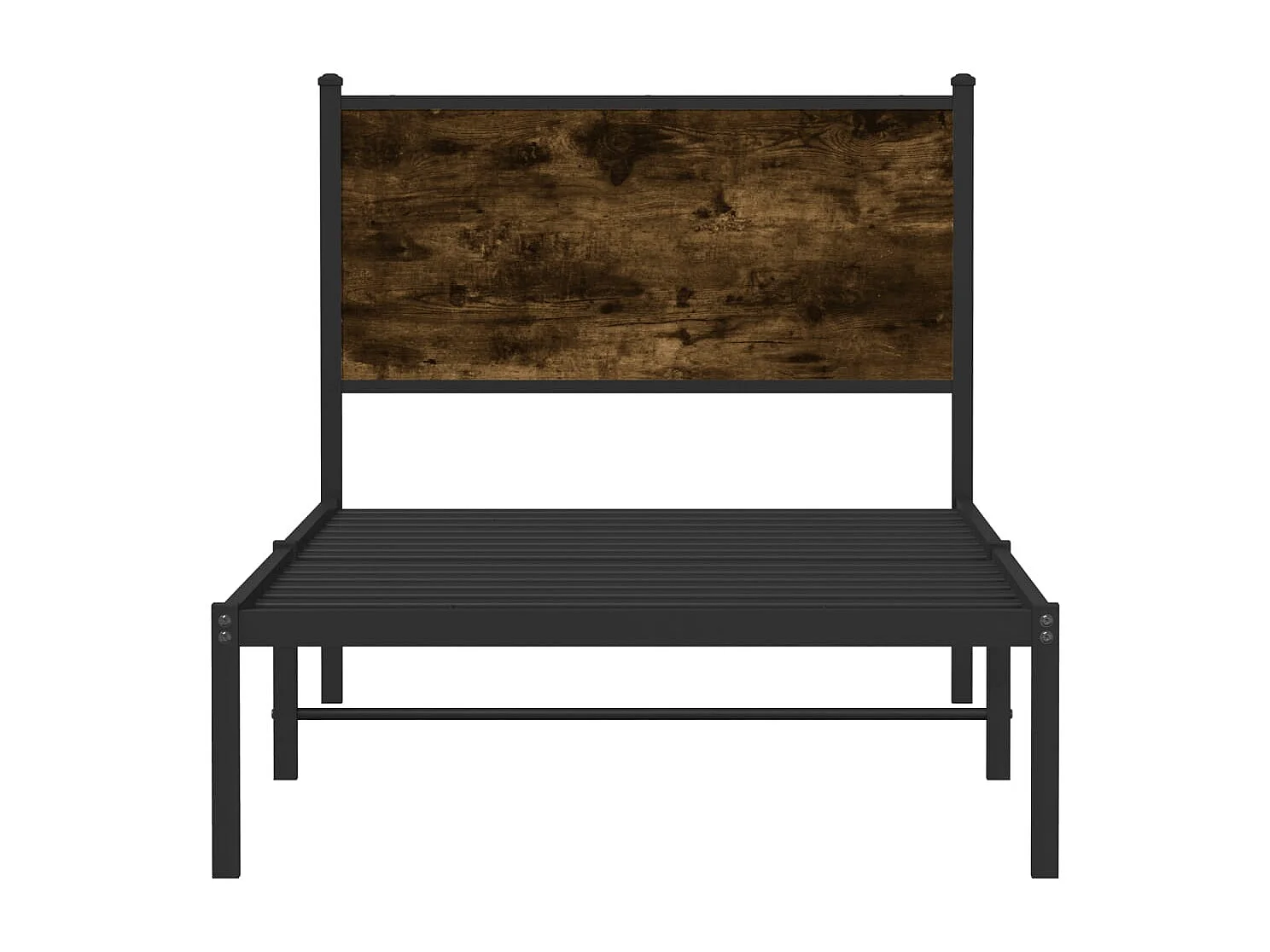 Cadre de lit en métal sans matelas chêne fumé 90x190 cm