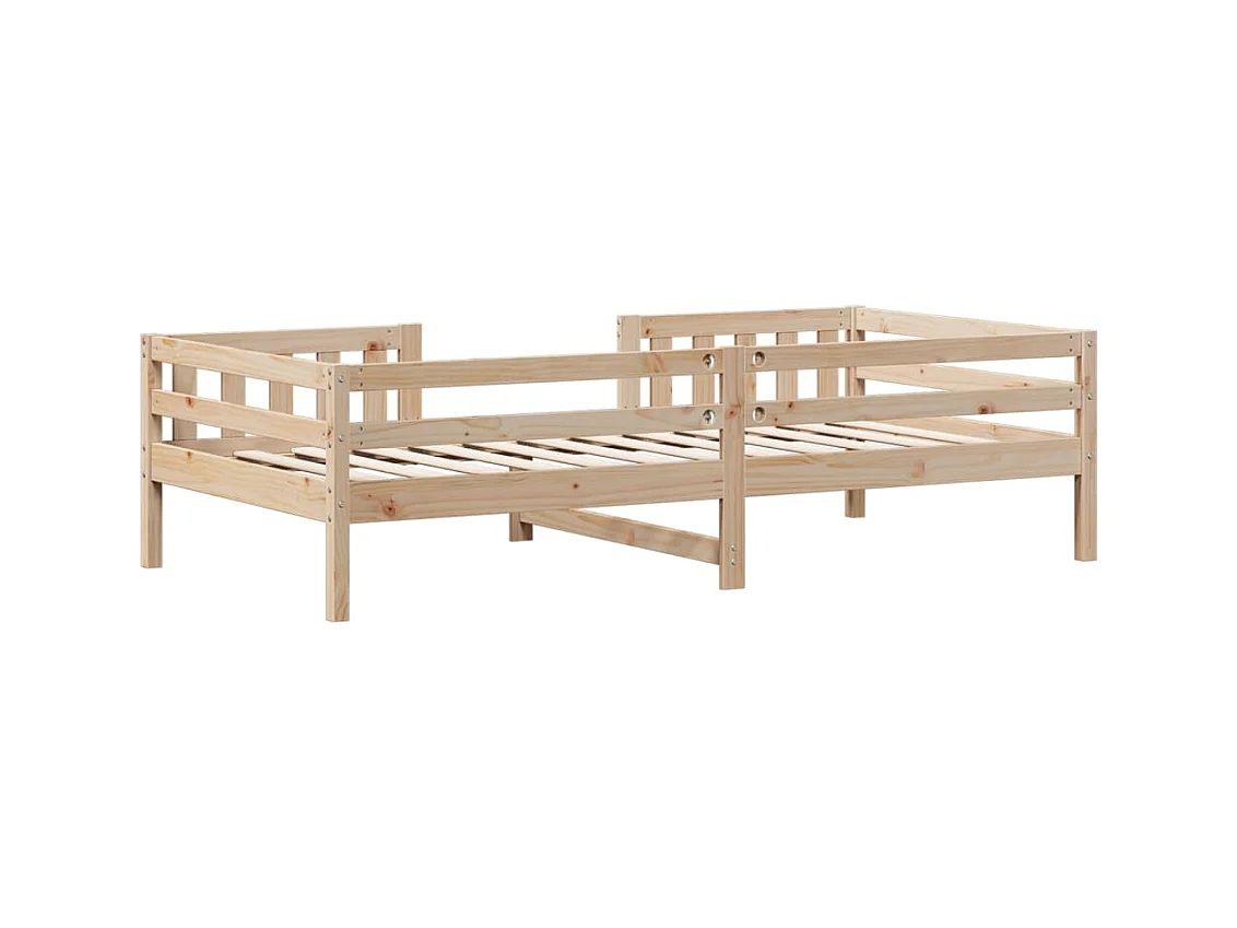Estructura de cama sin colchón madera maciza de pino 90x200 cm