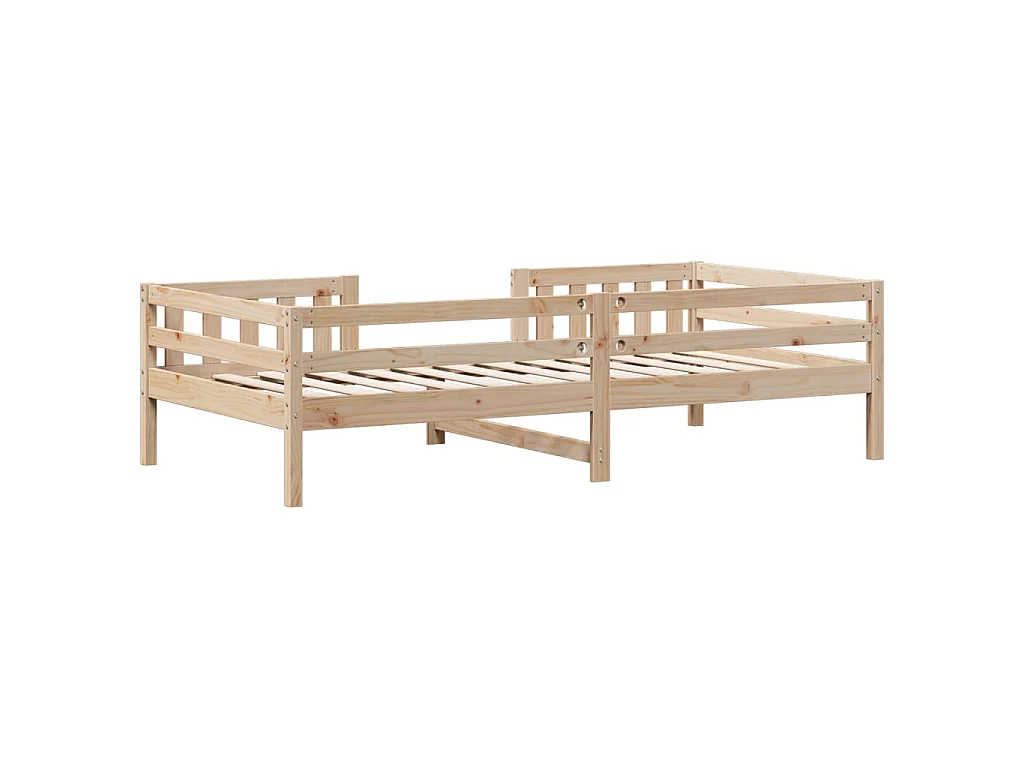 Estructura de cama sin colchón madera maciza de pino 90x200 cm
