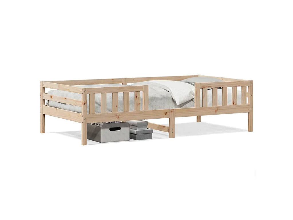 Estructura de cama sin colchón madera maciza de pino 90x200 cm