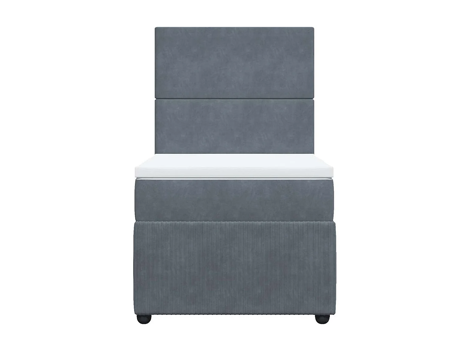 Cama com molas/colchão 100x200 cm veludo cinza-escuro