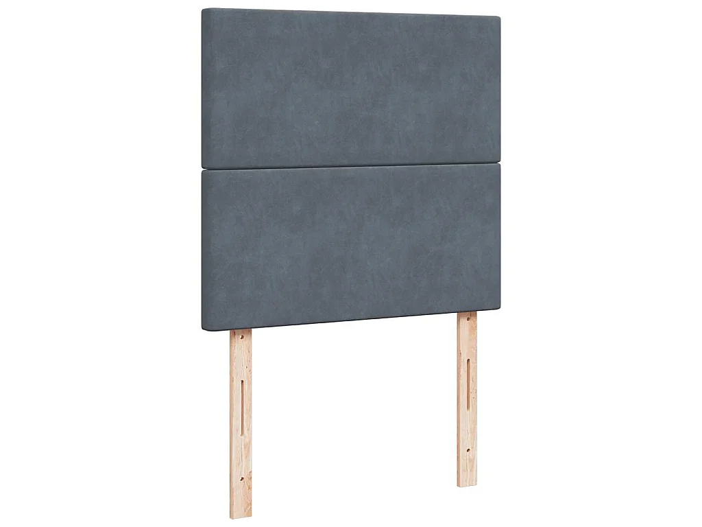 Giroletto a Molle con Materasso Grigio Scuro 100x200 cm Velluto