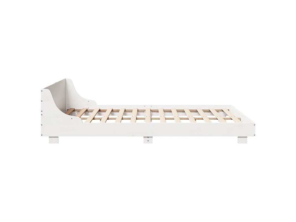 Letto senza Materasso Bianco 120x200 cm Legno Massello di Pino