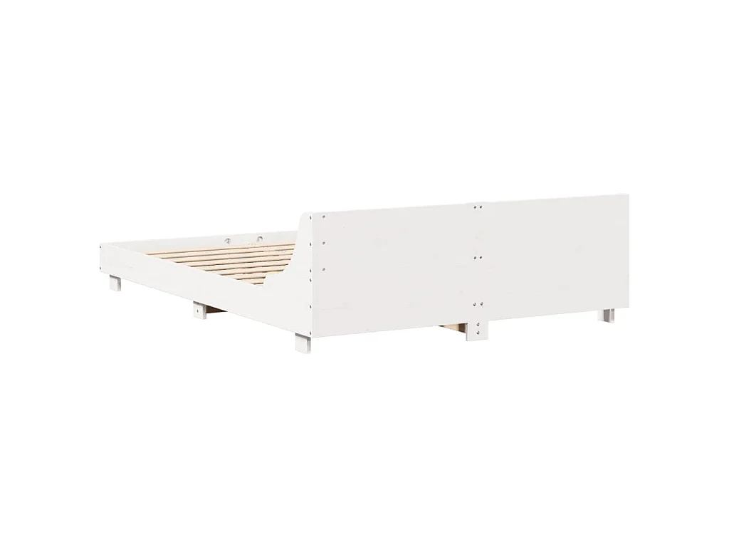 Letto senza Materasso Bianco 120x200 cm Legno Massello di Pino
