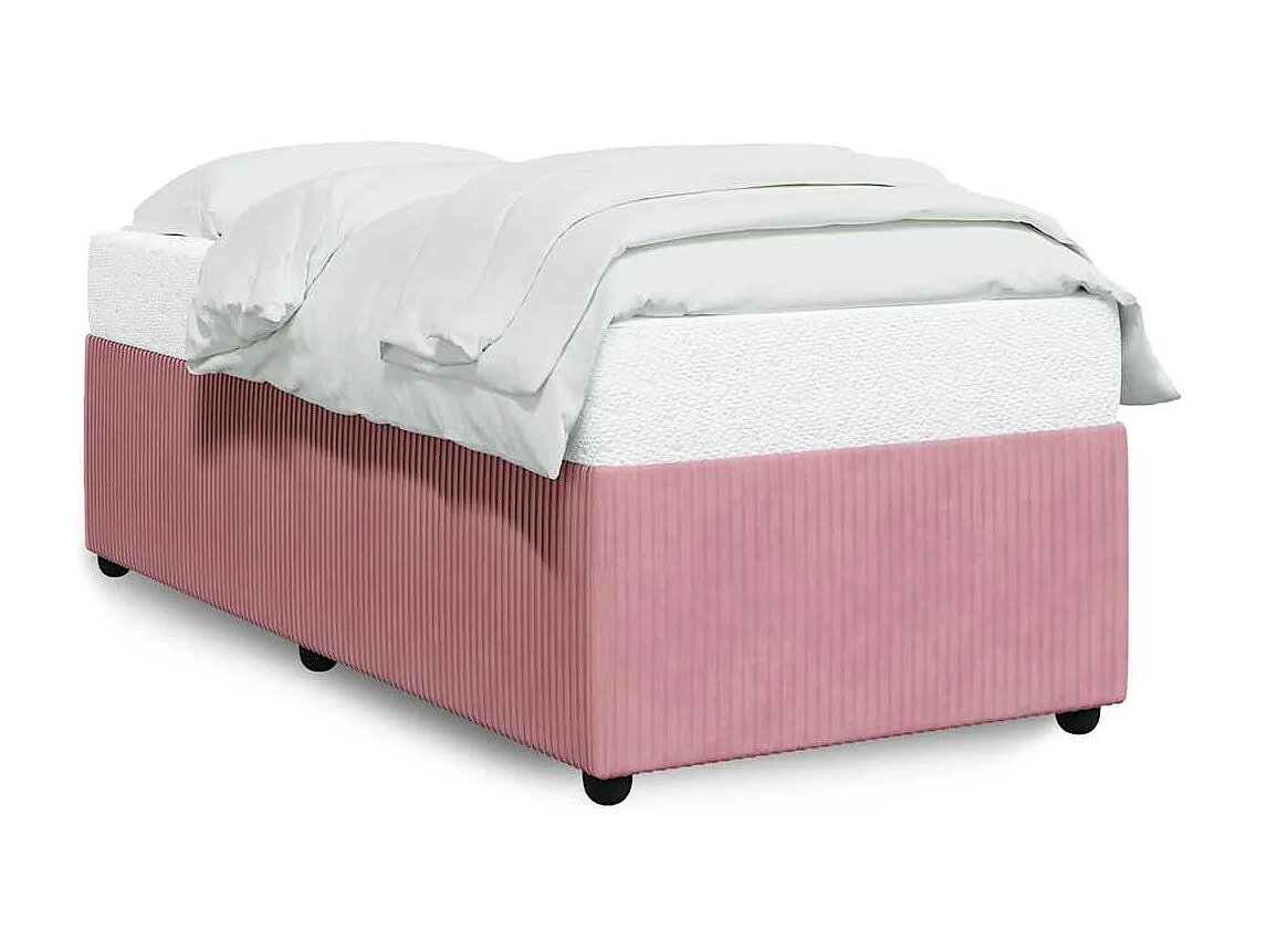 Estrutura de cama 80x200 cm veludo rosa