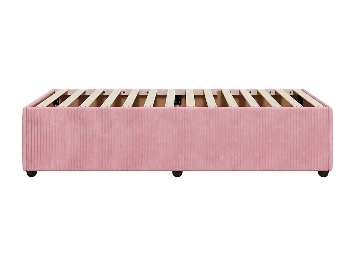 Estrutura de cama 80x200 cm veludo rosa