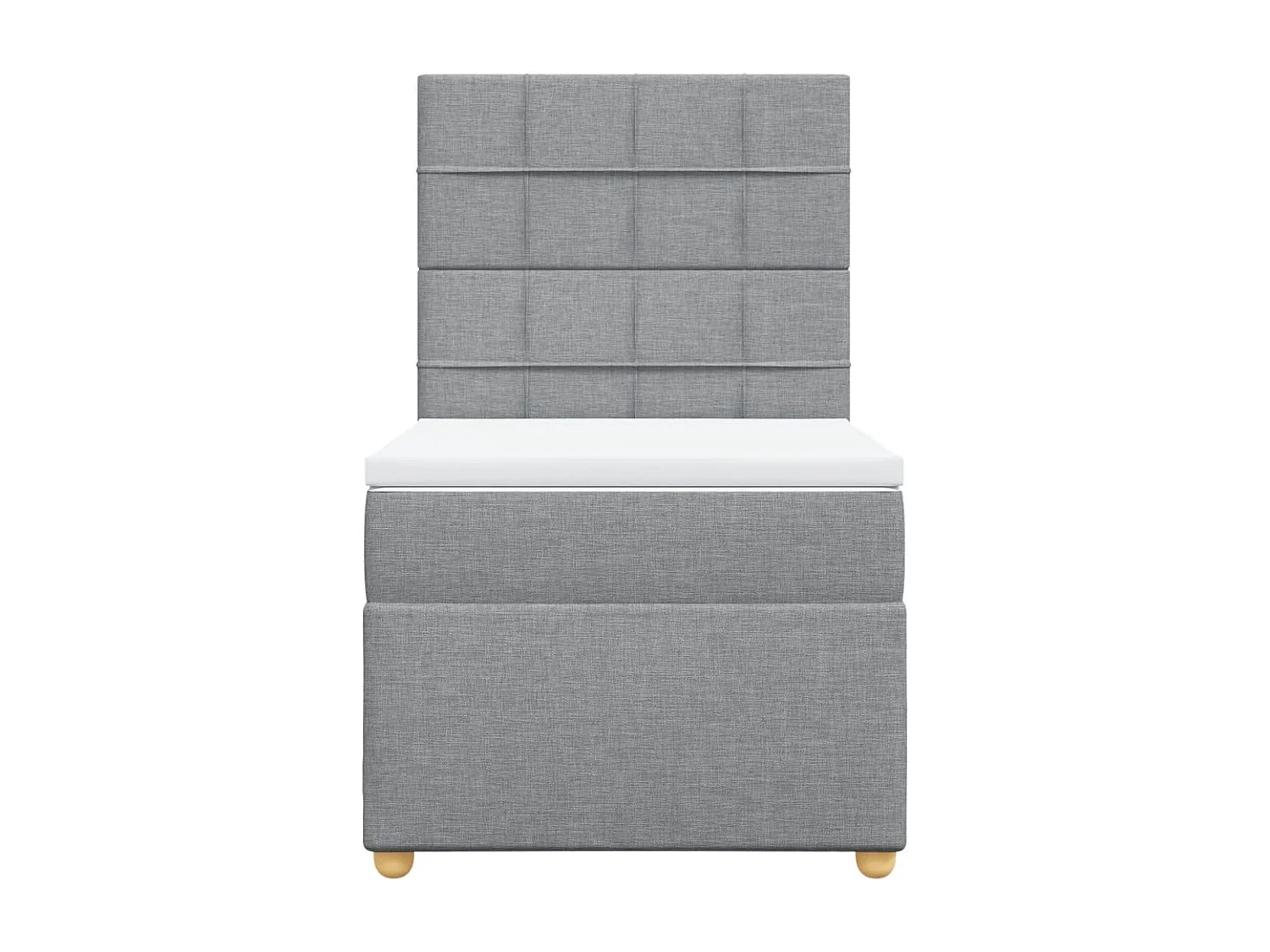 Boxspring met matras stof lichtgrijs 100x200 cm