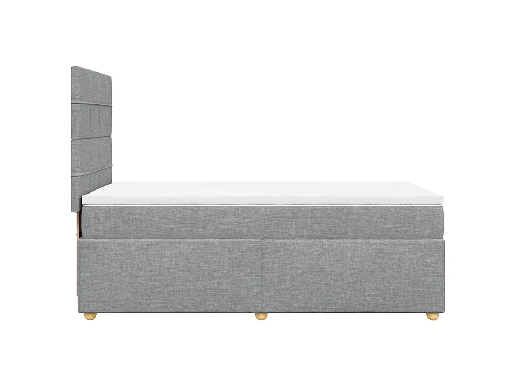 Boxspringbett mit Matratze Hellgrau 100x200 cm Stoff