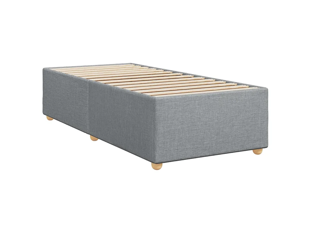 Boxspringbett mit Matratze Hellgrau 100x200 cm Stoff