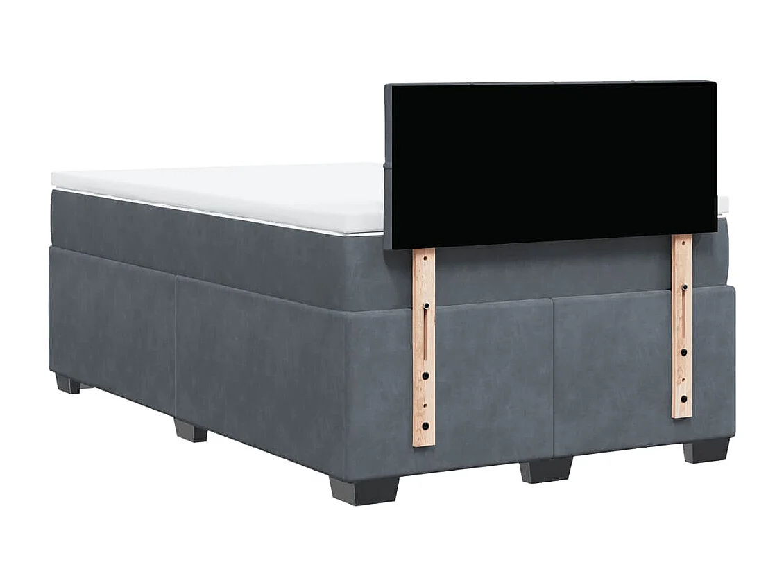 Boxspringbett mit Matratze Dunkelgrau 120x190 cm Samt
