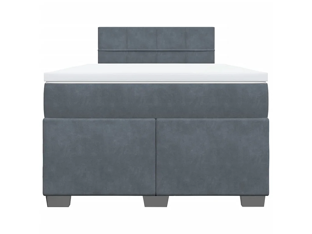 Boxspring met matras fluweel donkergrijs 120x190 cm
