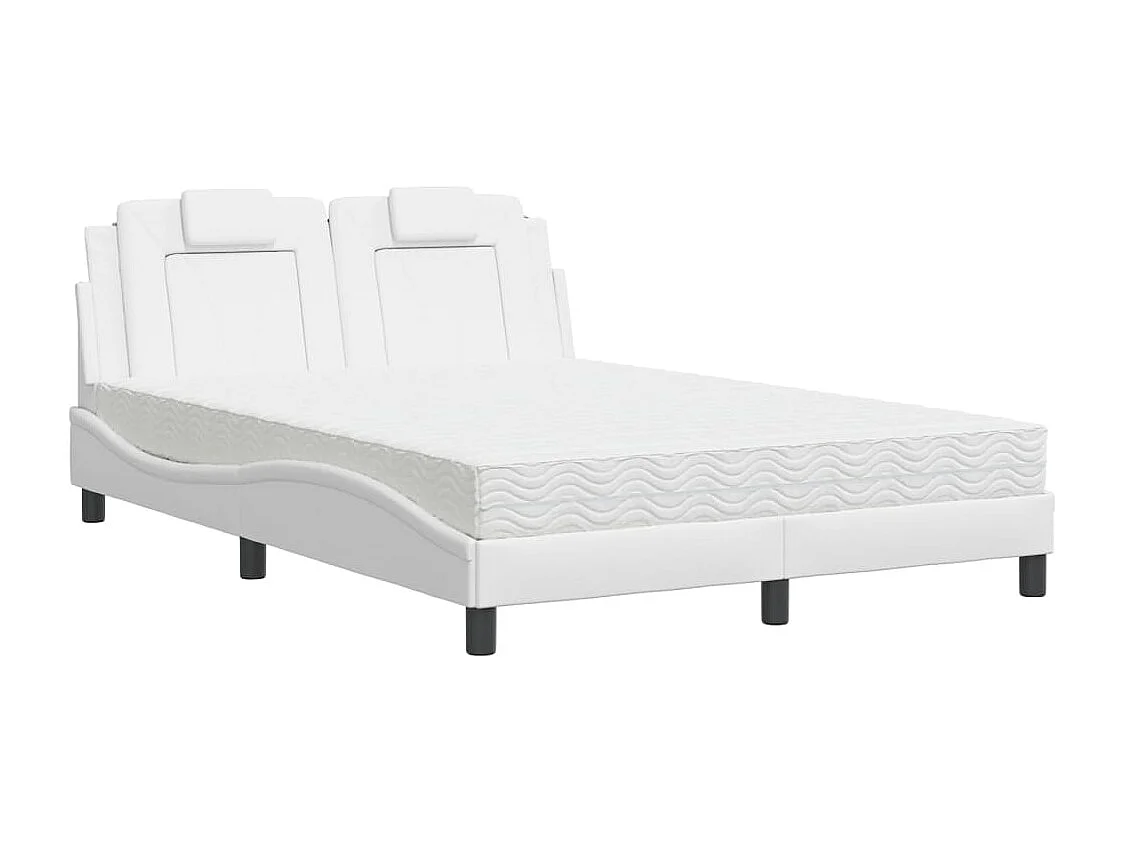 Lit Viana avec matelas blanc 140x190 cm similicuir