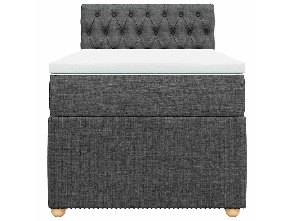Giroletto a Molle con Materasso Grigio Scuro 90x190 cm Tessuto