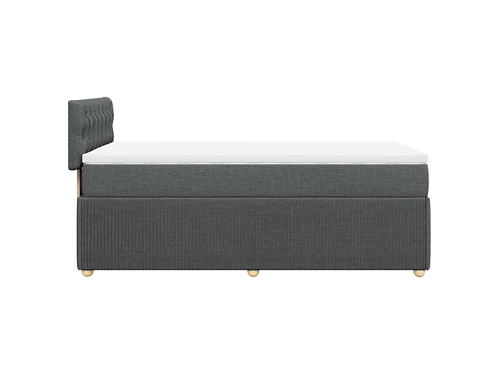 Giroletto a Molle con Materasso Grigio Scuro 90x190 cm Tessuto