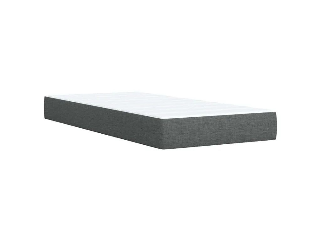 Giroletto a Molle con Materasso Grigio Scuro 90x190 cm Tessuto