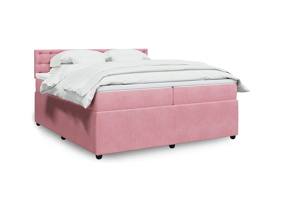 Sommier à lattes de lit avec matelas Rose 200x200 cm Velours
