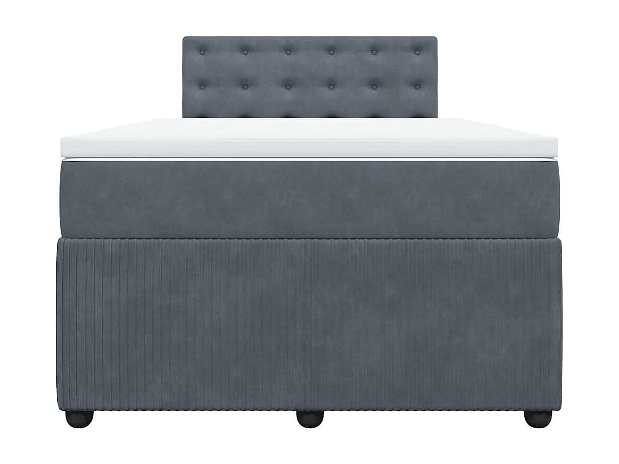 Boxspring met matras fluweel donkergrijs 120x190 cm