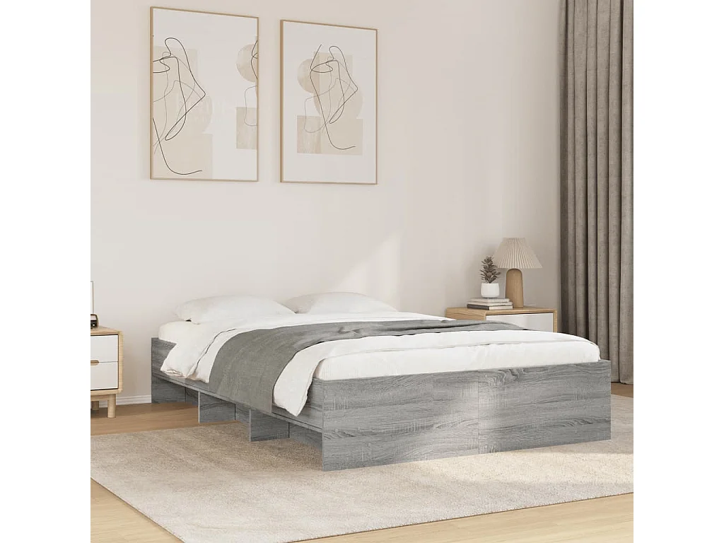 Cadre de lit sans matelas sonoma gris 140x190 cm