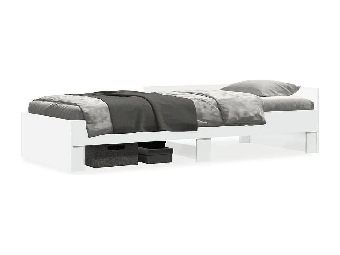 Bedframe bewerkt hout wit 90x190 cm