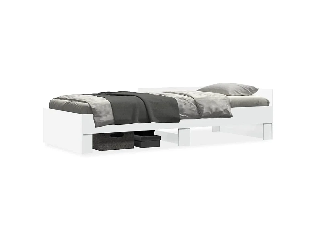 Cadre de lit sans matelas blanc 90x190 cm bois d'ingénierie