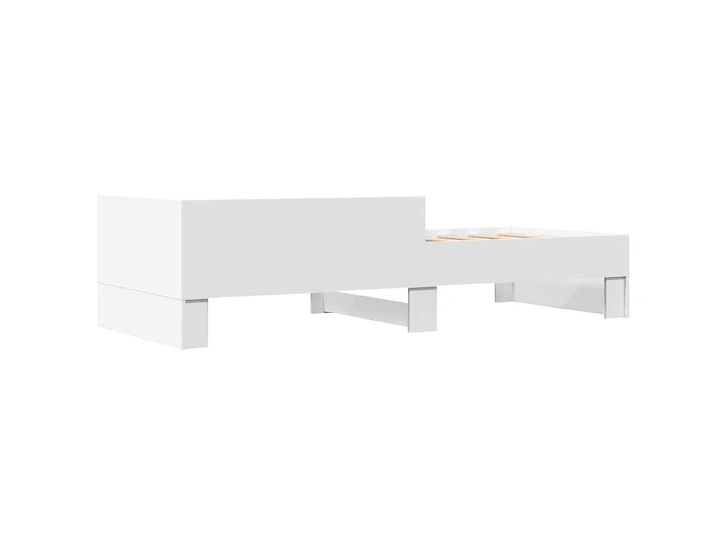 Bedframe bewerkt hout wit 90x190 cm