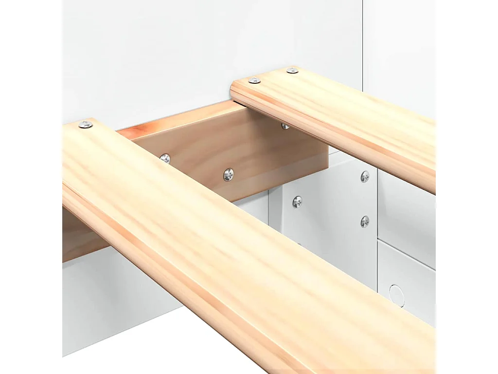 Bedframe bewerkt hout wit 90x190 cm