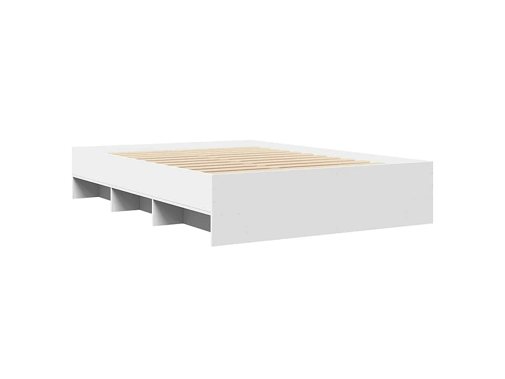 Bedframe bewerkt hout wit 120x190 cm