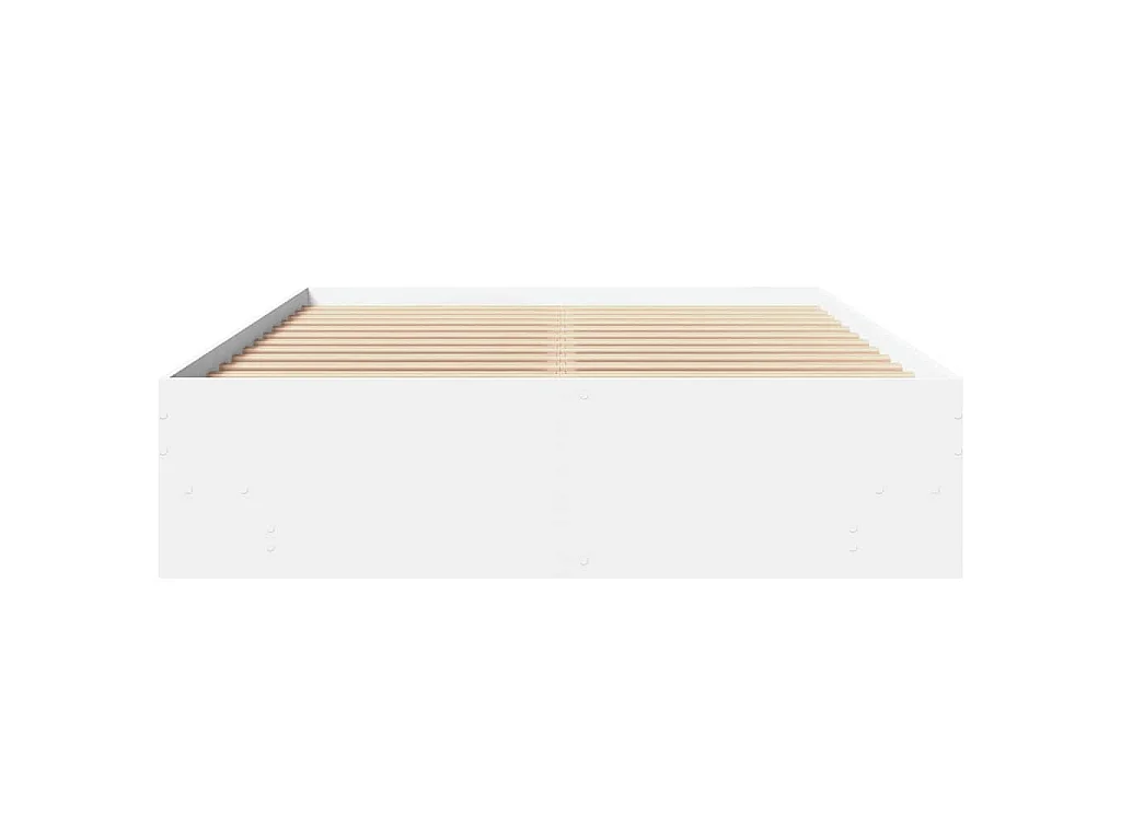 Bedframe bewerkt hout wit 120x190 cm