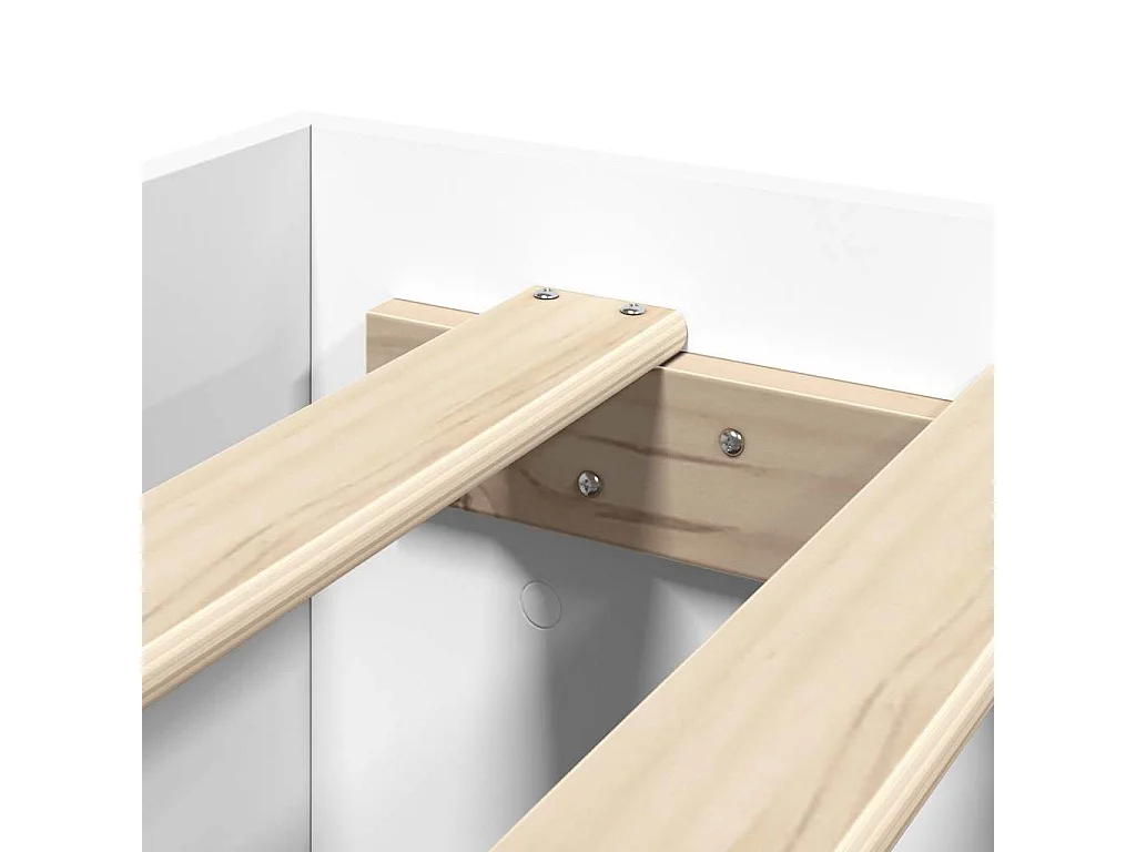 Bedframe bewerkt hout wit 120x190 cm