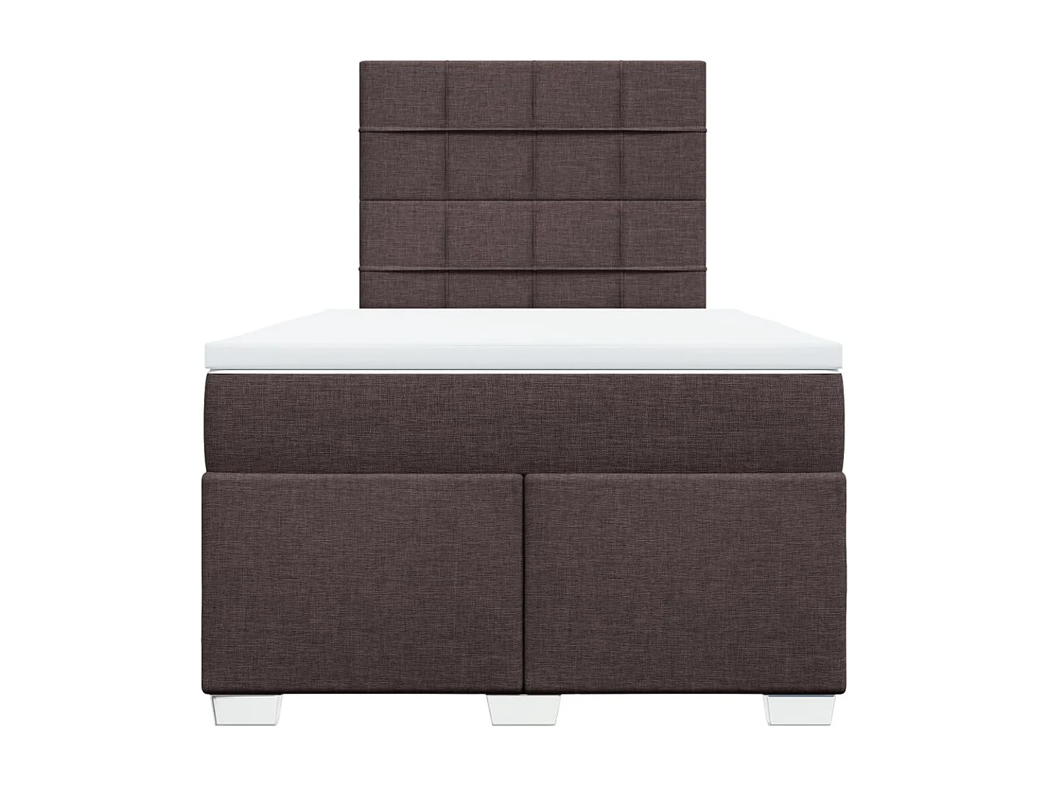 Giroletto a Molle con Materasso Marrone Scuro 120x200cm Tessuto