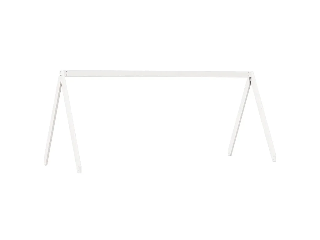 Letto a Soppalco con Tetto Bianco 75x190 cm in Legno di Pino