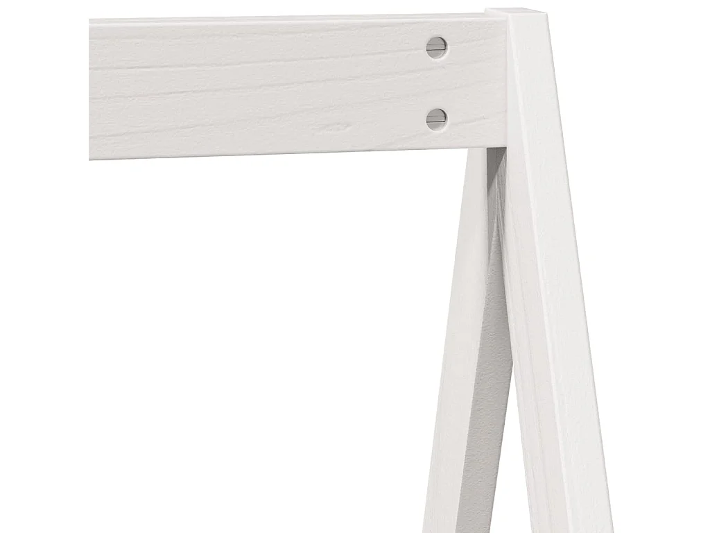 Letto a Soppalco con Tetto Bianco 75x190 cm in Legno di Pino