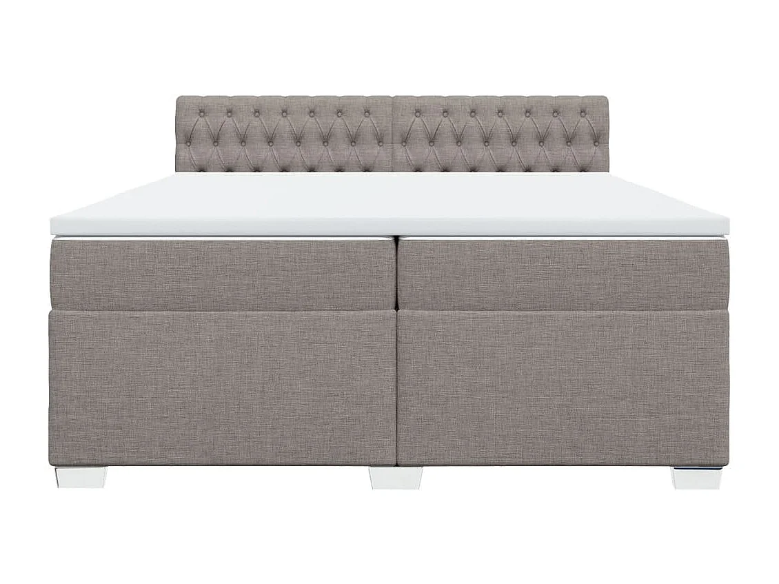 Boxspring met matras stof taupe 200x200 cm