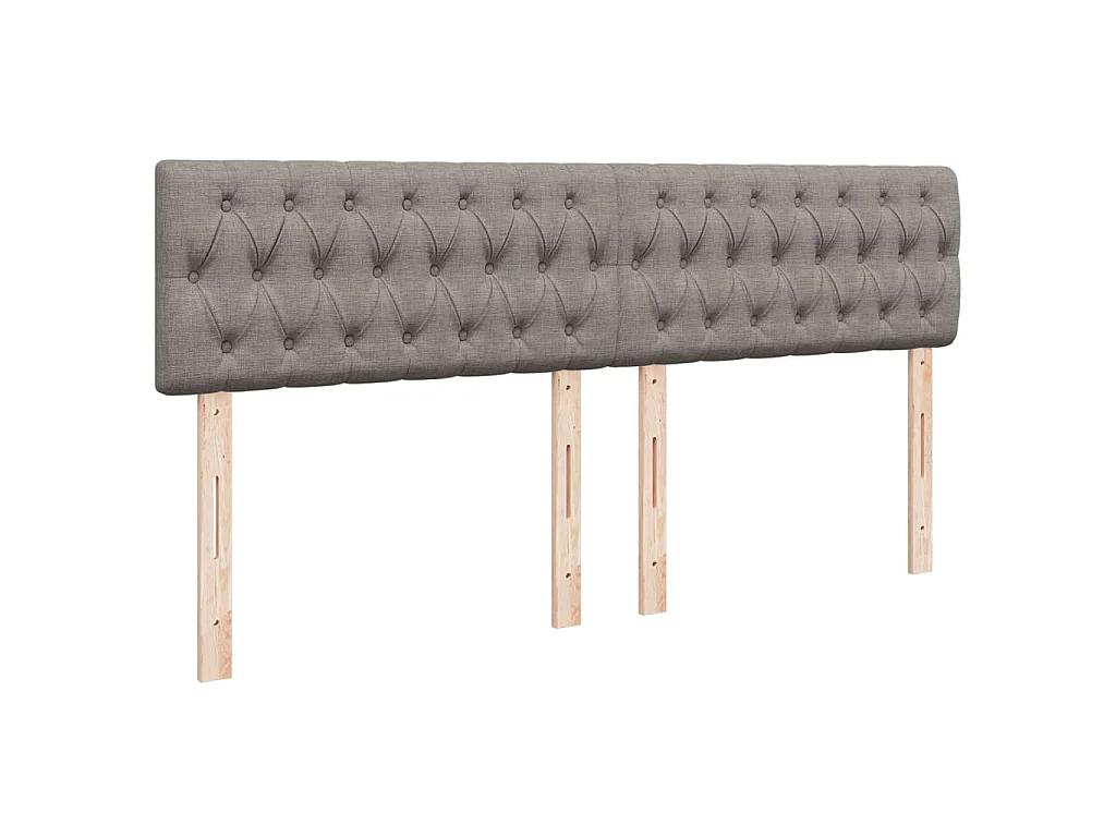 Cama box spring con colchón tela gris taupe 200x200 cm