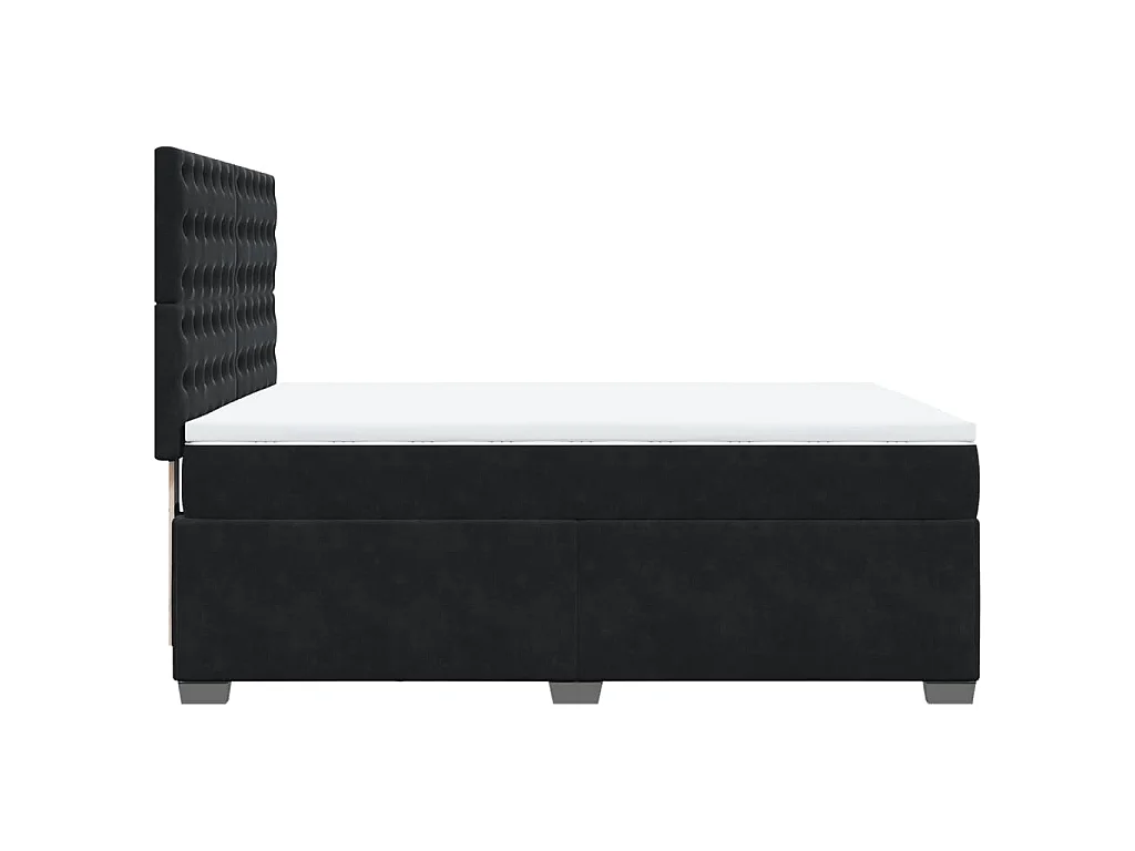 Boxspringbett mit Matratze Schwarz 160x200 cm Samt