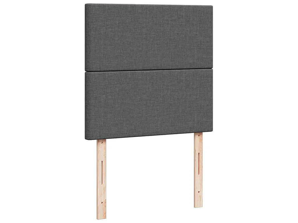 Cama box spring con colchón tela gris oscuro 80x200 cm