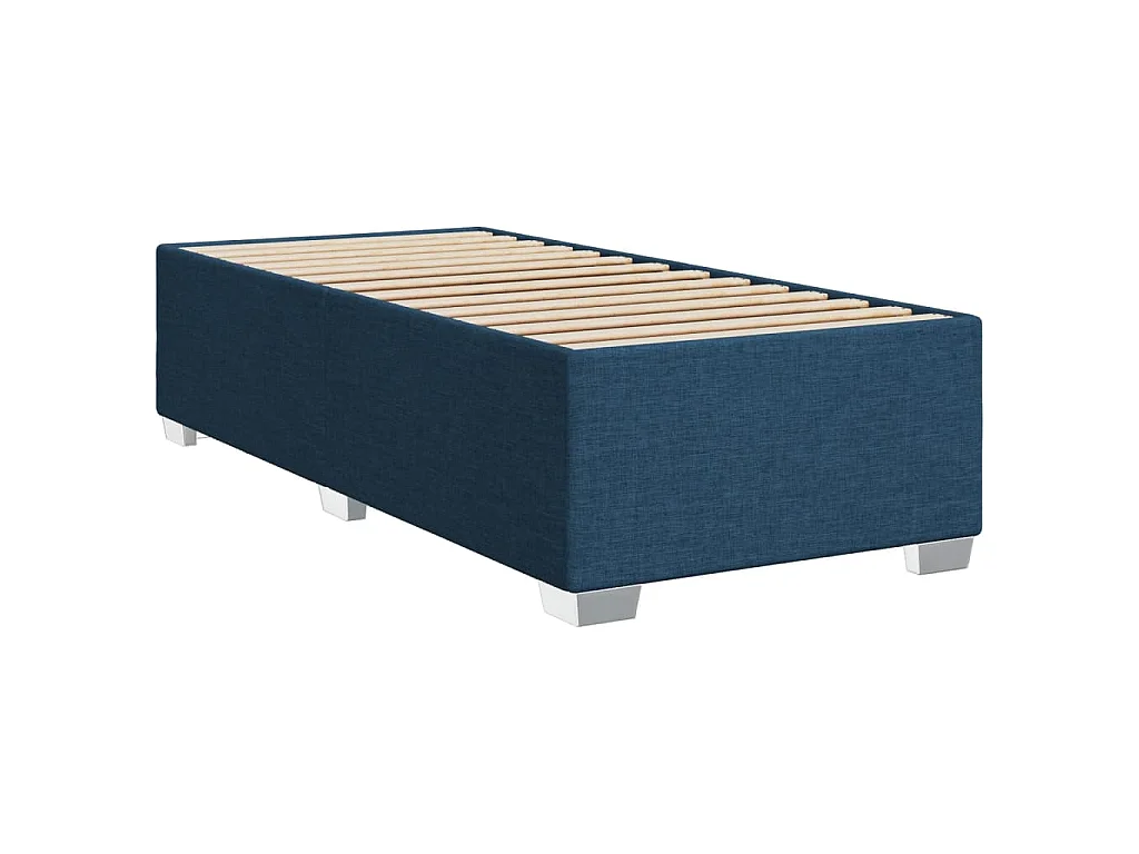 Boxspringbett mit Matratze Blau 90x190 cm Stoff