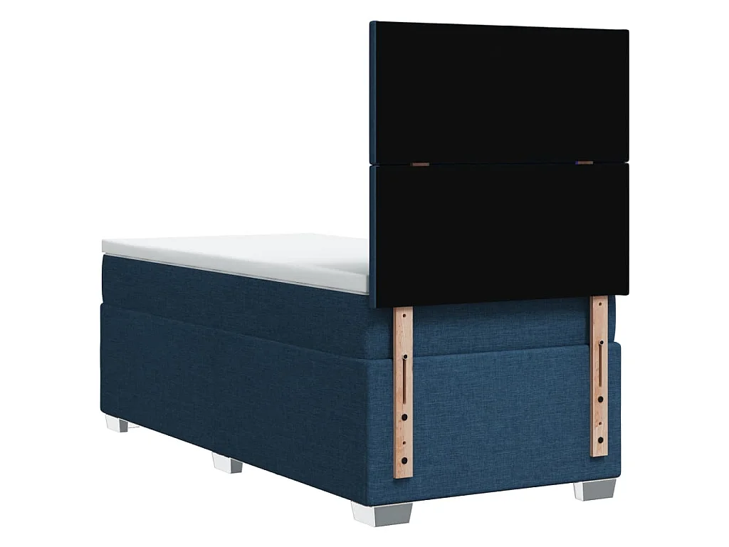 Boxspringbett mit Matratze Blau 90x190 cm Stoff