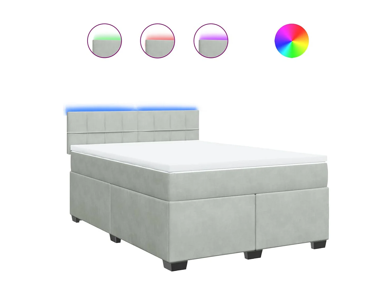 Boxspringbett mit Matratze Hellgrau 140x200 cm Samt